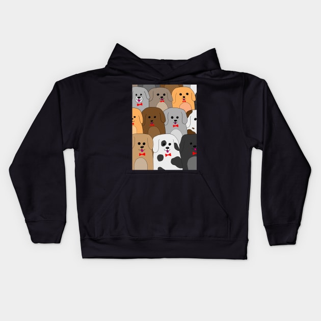 Group of  Dogs in Bow Ties Kids Hoodie by alisadesigns